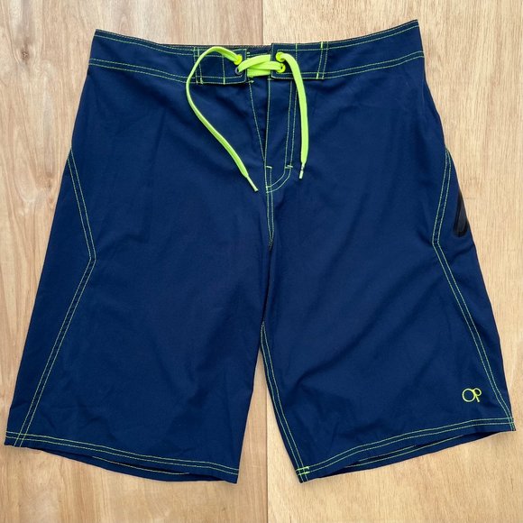 OP OPFLEX 4 WAY STRETCH Men’s Dark Navy Blue Polyester Blend Board Shorts sz 30 - Picture 1 of 8